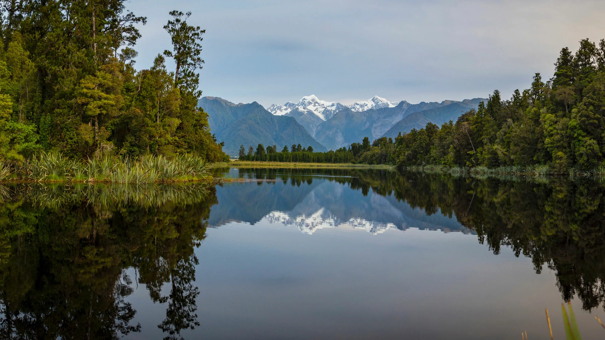 The stillness and peace of a mountain lake